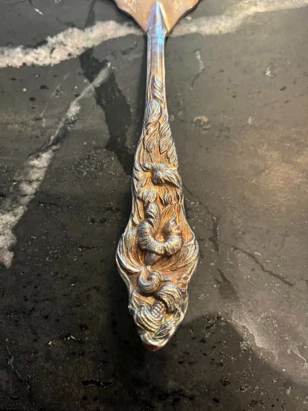 Vintage Raymond Morning Glory Silver-Plated Cake/Pie Server